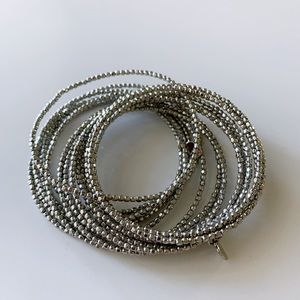 Stella & Dot Silver Bardot Spiral Bangle